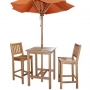 set 26 -- balboa bar chairs, 27 inch square bar table & 6 foot umbrella